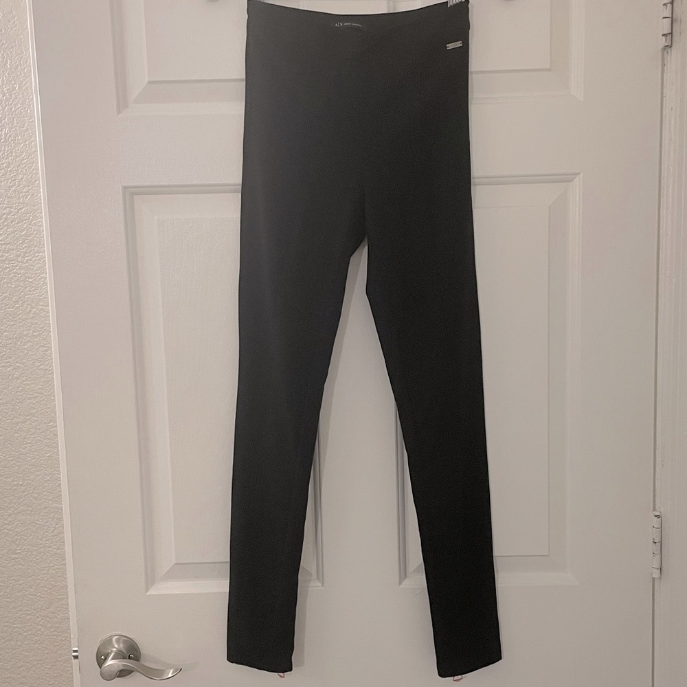 ARMANI Black leggings/pants with back zipper detail